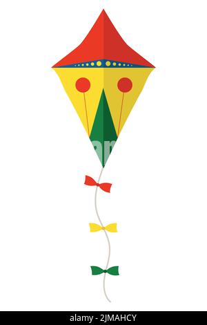 Kite Icon. Vector Illustration on white isolated background Stock Vector