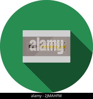 Circuit Breakers Box Icon. Flat Circle Stencil Design With Long Shadow. Vector Illustration. Stock Vector