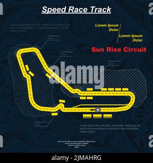 Bright yellow colour race track Stock Vector