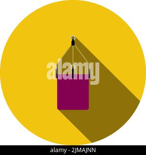 Alpinist Bucket Icon. Flat Circle Stencil Design With Long Shadow. Vector Illustration. Stock Vector