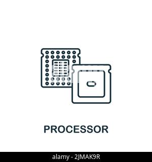 Processor icon. Monochrome simple Artificial Intelligence icon for templates, web design and infographics Stock Vector