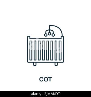 Cot icon. Monochrome simple Cot icon for templates, web design and infographics Stock Vector