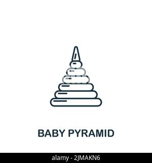 Baby Pyramid icon. Monochrome simple Baby Pyramid icon for templates, web design and infographics Stock Vector