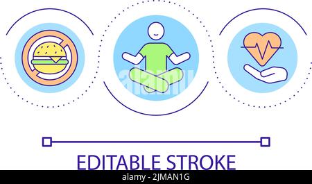 Healthy lifestyle loop concept icon Stock Vector