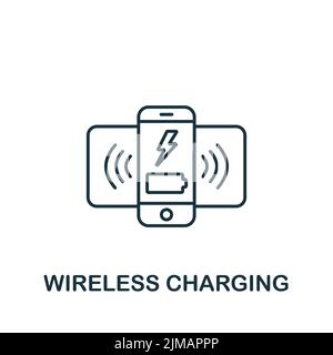 Wireless Charging icon. Monochrome simple Artificial Intelligence icon for templates, web design and infographics Stock Vector