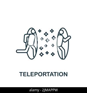 Teleportation icon. Monochrome simple Artificial Intelligence icon for templates, web design and infographics Stock Vector