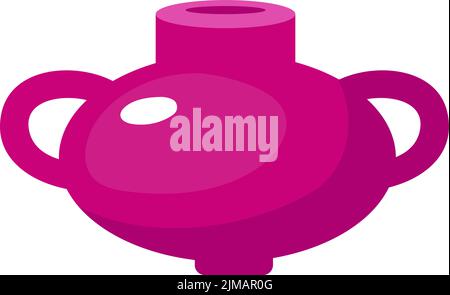 Shiny vase with handles semi flat color vector object Stock Vector