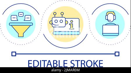 Automation and customer service loop concept icon Stock Vector