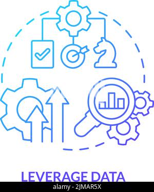 Leverage data blue gradient concept icon Stock Vector