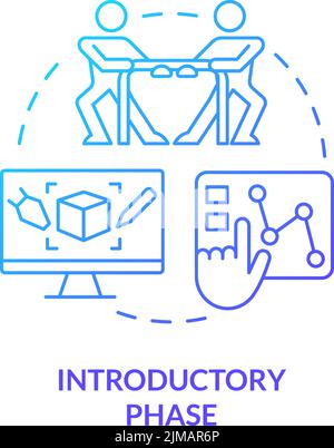 Introductory phase blue gradient concept icon Stock Vector