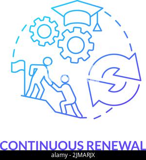 Continuous renewal blue gradient concept icon Stock Vector