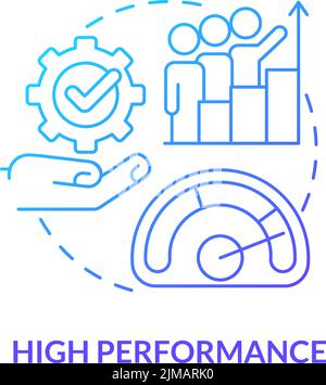 High performance blue gradient concept icon Stock Vector