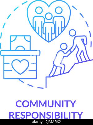 Community responsibility blue gradient concept icon Stock Vector
