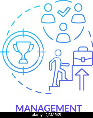 Management blue gradient concept icon Stock Vector