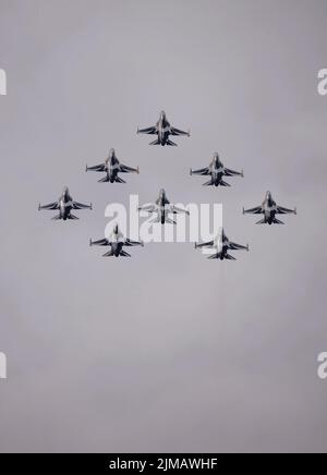 Republic of Korea Air Force 'Black Eagles' Aerobatic Display Team at the Royal International Air Tattoo Stock Photo