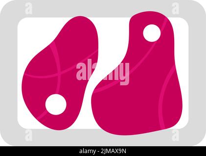 Fresh raw steaks semi flat color vector object Stock Vector
