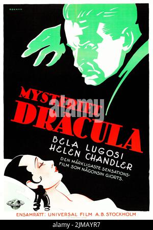 Dracula (Universal, 1931). Swedish movie poster version - Eric Rohman artwork. Bela Lugosi as Dracula. Stock Photo