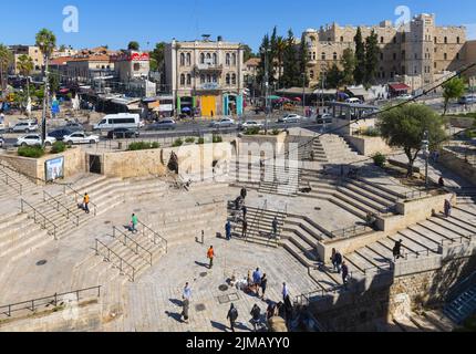 Area in front of the Damascus Gate in Jerusalem Stock Photo