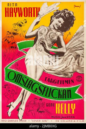 Omslagsflickan - Cover Girl (Columbia, 1944). Swedish film poster. Eric Rohman Artwork feat Rita Hayworth and Gene Kelly Stock Photo