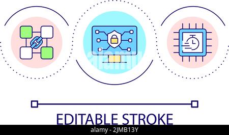 Protected internet networks loop concept icon Stock Vector