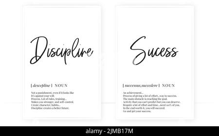 Discipline, vector. Minimalist poster design. Wall art, discipline noun ...