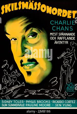 Skilsmässomordet - Charlie Chan in Reno (20th Century Fox, 1939). Swedish film poster - Eric Rohman artwork Stock Photo