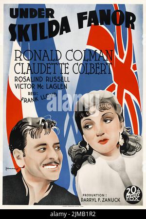 Under skilda fanor - Under Two Flags (20th Century Fox, 1936). Swedish film poster. Eric Rohman artwork Stock Photo