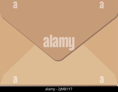 Craft paper vector close envelope, isolated on white background. Realistic brown envelope mockup with place for your text Stock Vector
