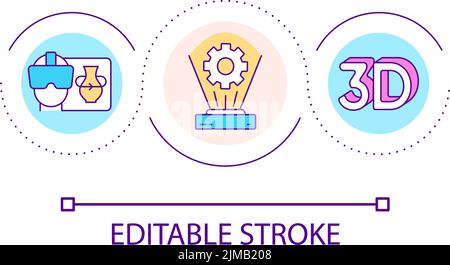 Virtual reality improving life loop concept icon Stock Vector