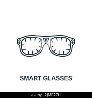 Smart Glasses icon. Monochrome simple Artificial Intelligence icon for templates, web design and infographics Stock Vector