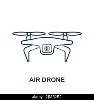 Air Drone icon. Monochrome simple Artificial Intelligence icon for templates, web design and infographics Stock Vector