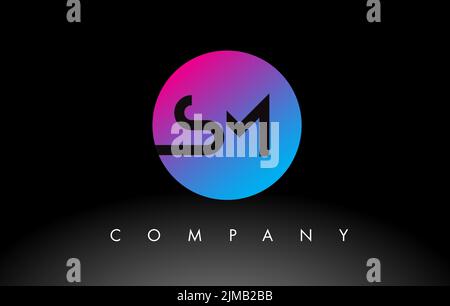 Letters SM logo with a minimalist design. Letters S and M with ...