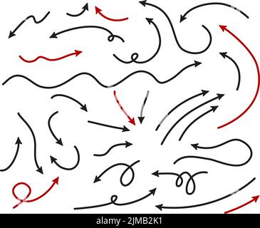 Big Set Arrows and directions signs. thin line with arrow Stock Vector ...