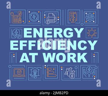 Energy efficiency at work word concepts dark blue banner Stock Vector
