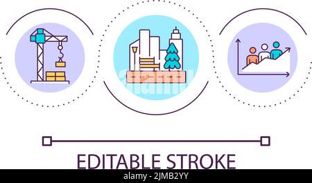 Urban development loop concept icon Stock Vector