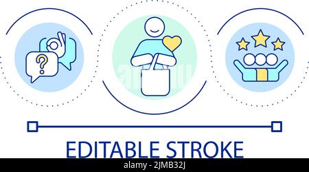 Satisfied clients loop concept icon Stock Vector