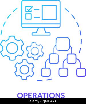 Operations blue gradient concept icon Stock Vector