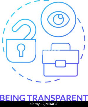 Being transparent blue gradient concept icon Stock Vector