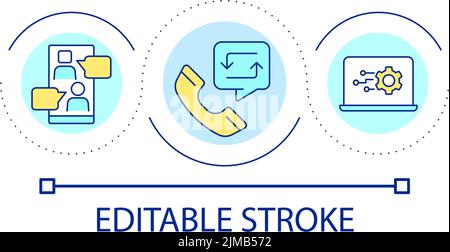 Automated customer support loop concept icon Stock Vector