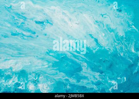 abstract white blue paint background fluid swirls Stock Photo