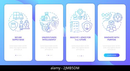 Immediate attention areas blue gradient onboarding mobile app screen Stock Vector