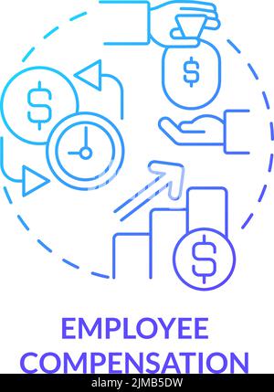 Employee compensation blue gradient concept icon Stock Vector
