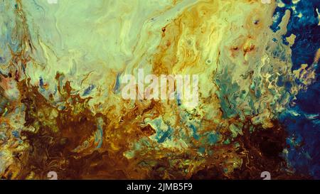 abstract bronze rusty fluid paint art background Stock Photo