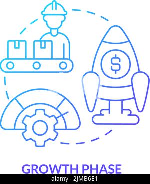 Growth phase blue gradient concept icon Stock Vector