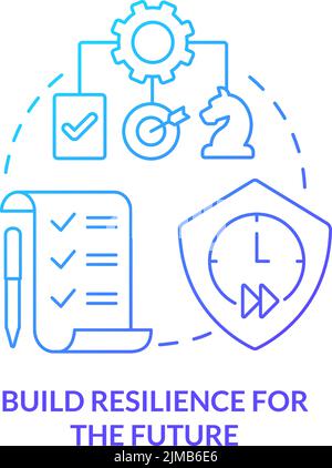Build resilience for future blue gradient concept icon Stock Vector