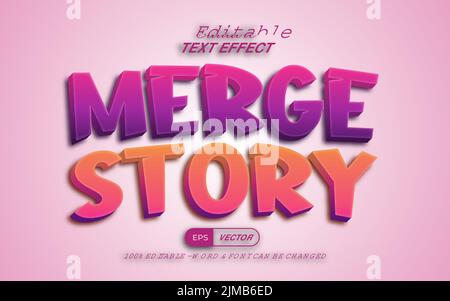 A 3D rendering of a purple cartoon text effect on a pink background Stock Vector