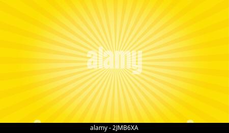 Yellow starburst retro background design. Abstract ray wallpaper. Stock Vector