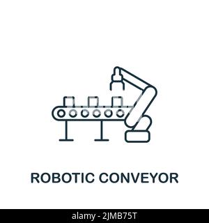 Robotic Conveyor icon. Monochrome simple Artificial Intelligence icon for templates, web design and infographics Stock Vector