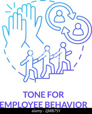 Tone for employee behavior blue gradient concept icon Stock Vector