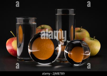 Surreal still life of fruit Stock Photo